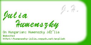 julia humenszky business card